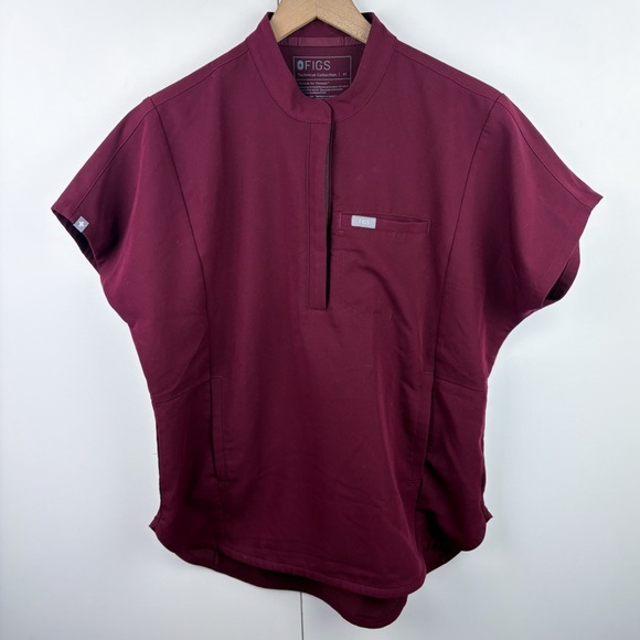 Figs Montex Scrub Top Burgundy Red Maroon Medium Doctor Nurse Medical - Picture 1 of 5